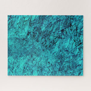 Puzzle Art numérique bleu avec de nombreuses lignes mélan