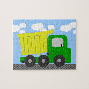 Puzzle Art numérique de camion de travail jaune