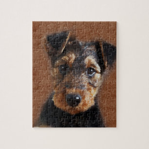 Puzzle Art numérique de chiot d'Airedale Terrier