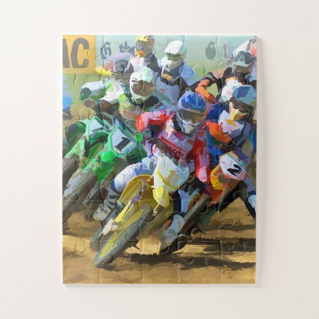 Puzzle Art numérique Motocross Racing (Vertical)