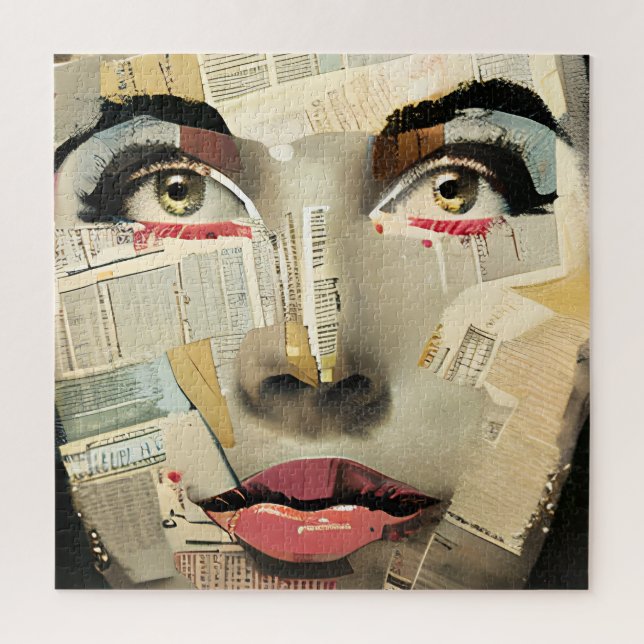 Puzzle Art numérique unique d'Artsy | Jolie Dame Abstrait (Vertical)