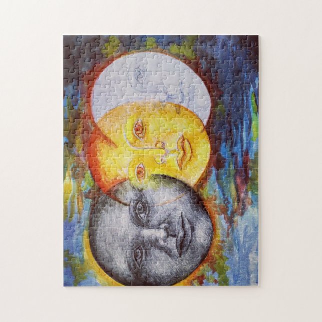 Puzzle Art original lune de soleil éclipse (Vertical)