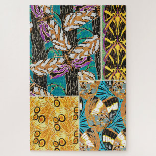 Puzzle Art papillon sarcelle et violet maximaliste vibran