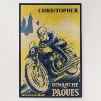 Puzzle Art personnalisé de course de moto rétro vintage