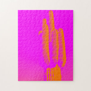 Puzzle Art Photo Cactus moderne Art Hot Rose Orange
