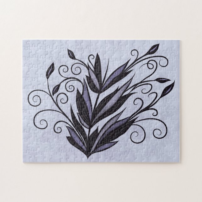 Puzzle Art Plante gothique - Flore noire et violette (Horizontal)