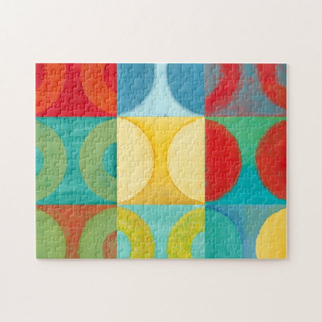 Puzzle Art Pop brillant avec cercles et Carré (Horizontal)