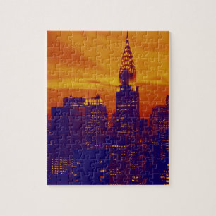 Puzzle Art pop orange bleu New York City