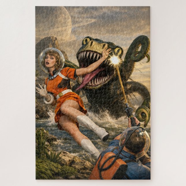 Puzzle Art Rétro Fantastique Monstre de l'Espace Sci-Fi (Vertical)