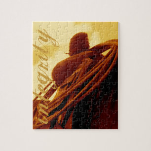 Puzzle Art roping rustique occidental de selle