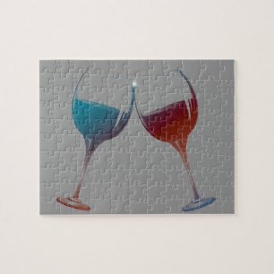 Puzzle Art tintant en verre de vin d'étincelle