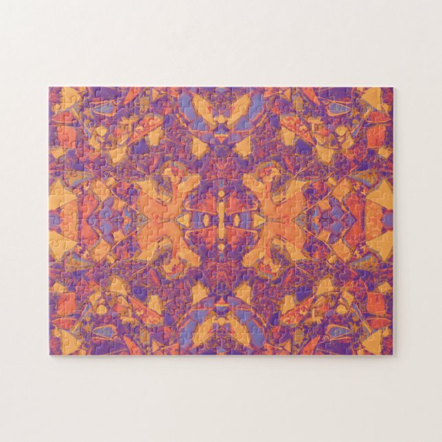 Puzzle Art Tribal Hippie Boho violet orange jaune amérind (Horizontal)