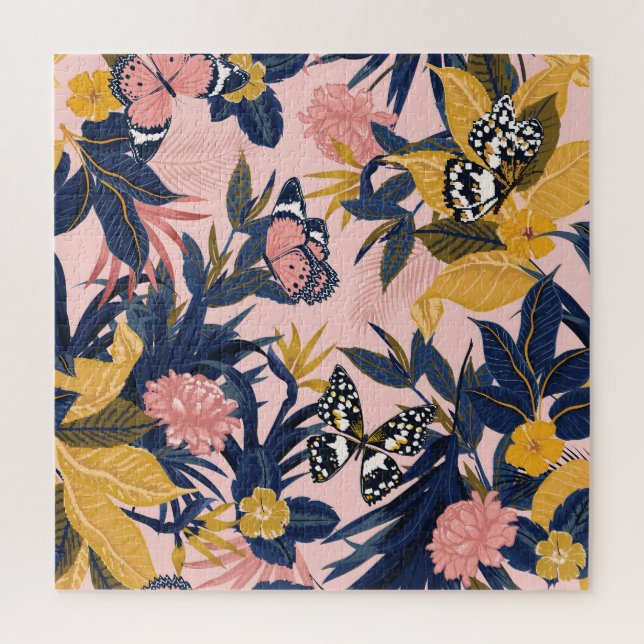 Puzzle Art tropical : Motifs forestiers brillants (Vertical)