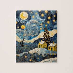 Puzzle Art Vintage de Noël inspiré par Van Gogh
