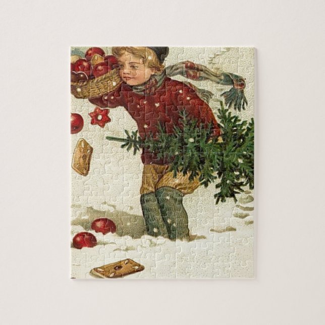Puzzle Art vintage de Noël victorien rétro (Vertical)