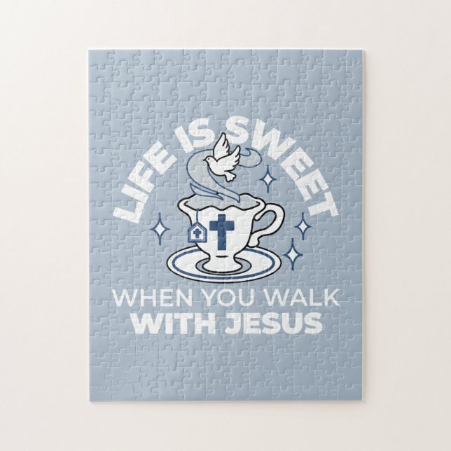 Puzzle Art Vivant Fidèle - Teacup avec Croix et Dove (Vertical)