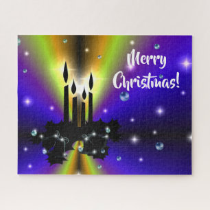 Puzzle Artdeco de Noël sur Arc-en-ciel jaune violet