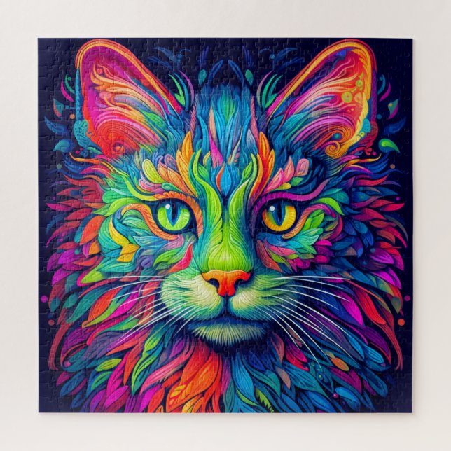 Puzzle Artiste coloré Majestic Kitty Cat Art (Vertical)