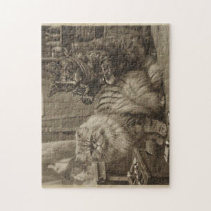Puzzle Artiste de tatouage de chat sépia vintage – Victor