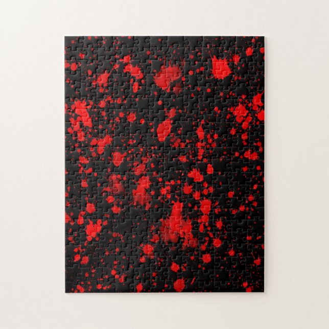 Puzzle Artistic Éclaboussure de peinture noire rouge colo (Vertical)