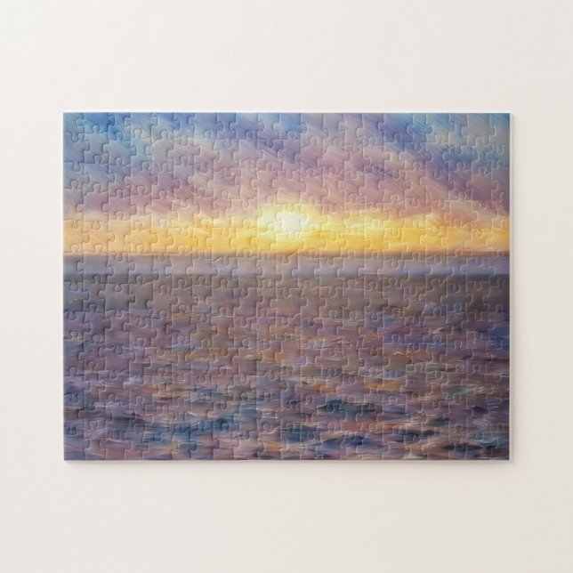 Puzzle artistique de coucher de soleil sur la plag (Horizontal)