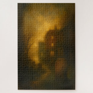 Puzzle artistique de style crépusculaire du villag