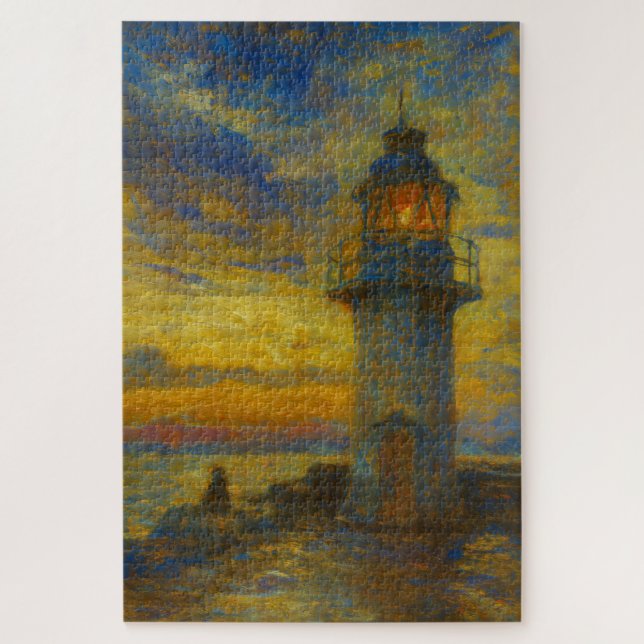Puzzle artistique de style Turner du phare de Brix (Vertical)