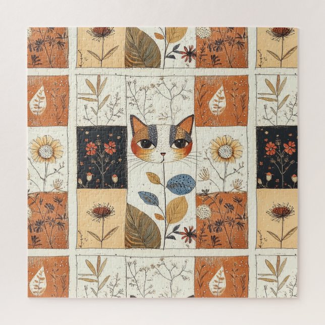 Puzzle Artistique Mi-Siècle Moderne Cute Chats (Vertical)