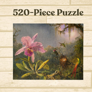Puzzle Artsy brésilien Cattelya Orchid et 3 colibris