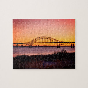 Puzzle Artsy Sunset à la plage et Robert Moses Bridge