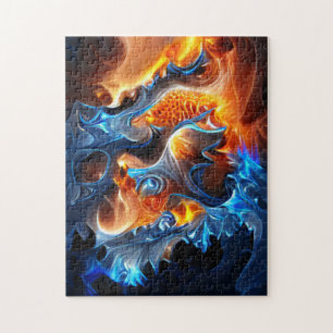 Puzzle Artwork fractale de la spirale glaciaire et du feu