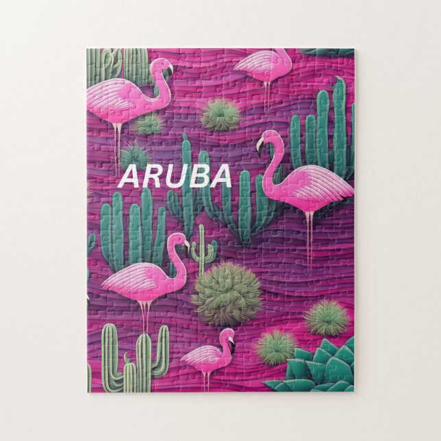 Puzzle Aruba en rose (Vertical)