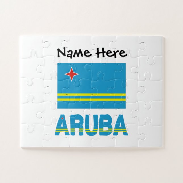 Puzzle Aruba et Drapeau d'Aruba Personnalisés  (Horizontal)