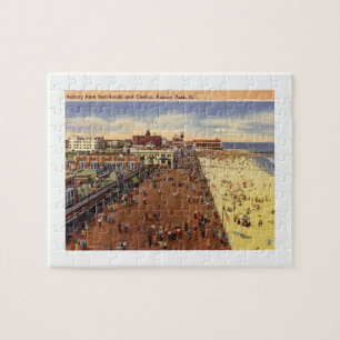Puzzle Asbury Park NJ, Boardwalk, Casino, années 50 Vinta