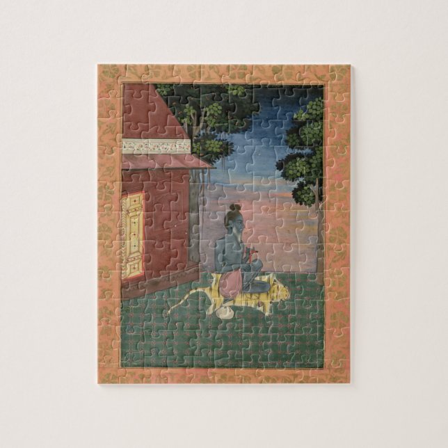 Puzzle Ascétique âgé assis sur une peau de tigre en (Vertical)