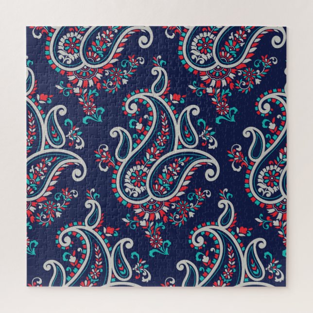 Puzzle Asian Paisley : Conception Traditionnelle Sans Cou (Vertical)