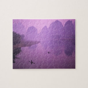 Puzzle Asie, Chine, Guanxi, Yangshou. Pêcheurs sur radeau