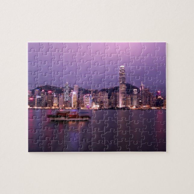 Puzzle Asie, Chine, Hong Kong, horizon urbain et (Horizontal)