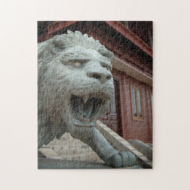 Puzzle Asie, Viêt Nam. Sculpture de lion à Chau Doc (Vertical)