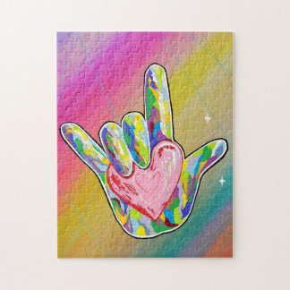 Puzzle ASL JE T'AIME Coeur