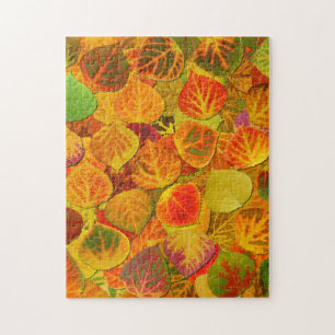 Puzzle Aspen Feuilles Collage Solid Medley 1
