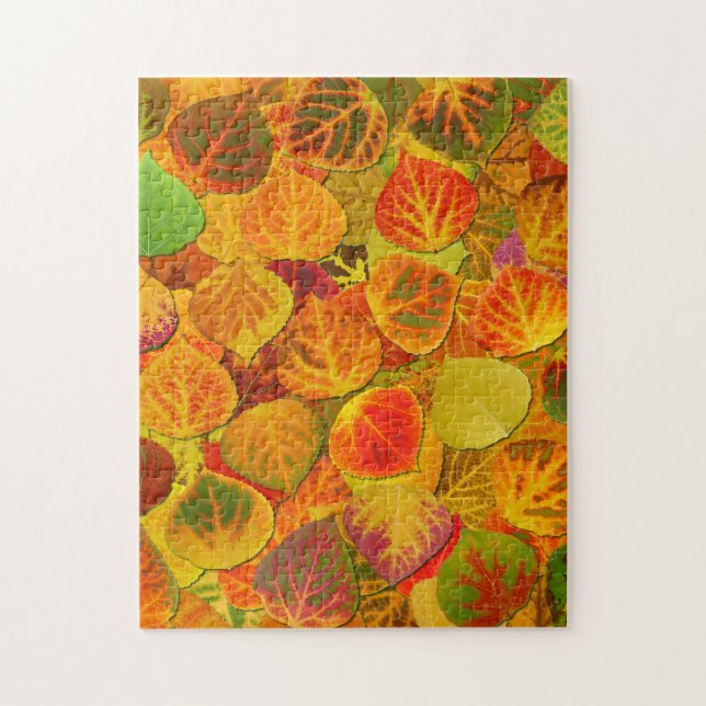 Puzzle Aspen Feuilles Collage Solid Medley 1 (Vertical)
