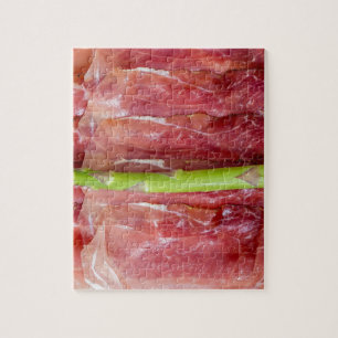 Puzzle Asperges vertes avec macro de jambon