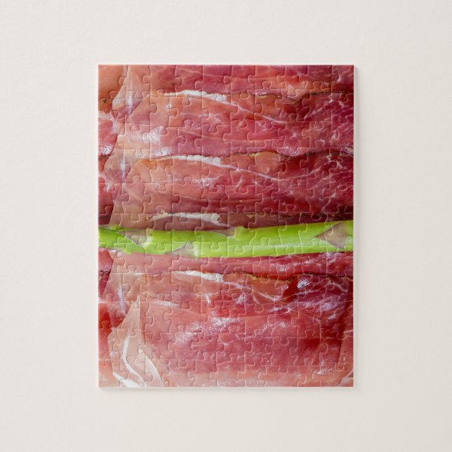 Puzzle Asperges vertes avec macro de jambon (Vertical)