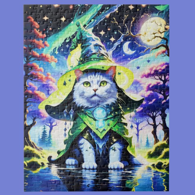 Puzzle Assistant Chat en clair de lune (A great cat puzzle for cat loving, wizard loving fans.)