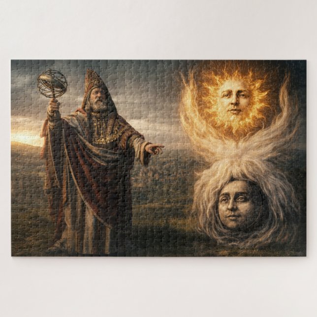 Puzzle Astrologie de Soleil, Lune, Hermès Trismégiste  (Horizontal)