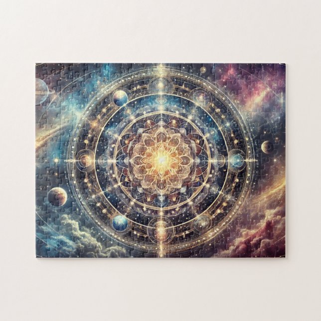 Puzzle Astrologie Mandala Céleste Magie Zodiaque Cosmique (Horizontal)