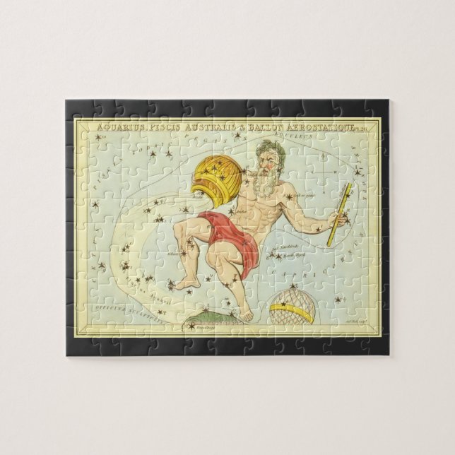 Puzzle Astrologie Vintage Constellation Verseau Zodiaque (Horizontal)