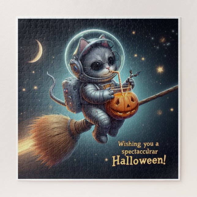 Puzzle Astronaut de chat cosmique : Aventure magique et s (Vertical)