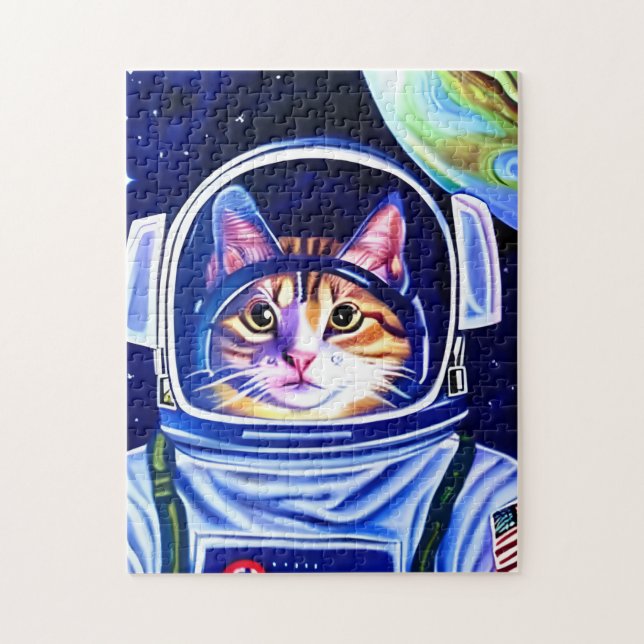 Puzzle Astronaut de chat dans l'espace (Vertical)